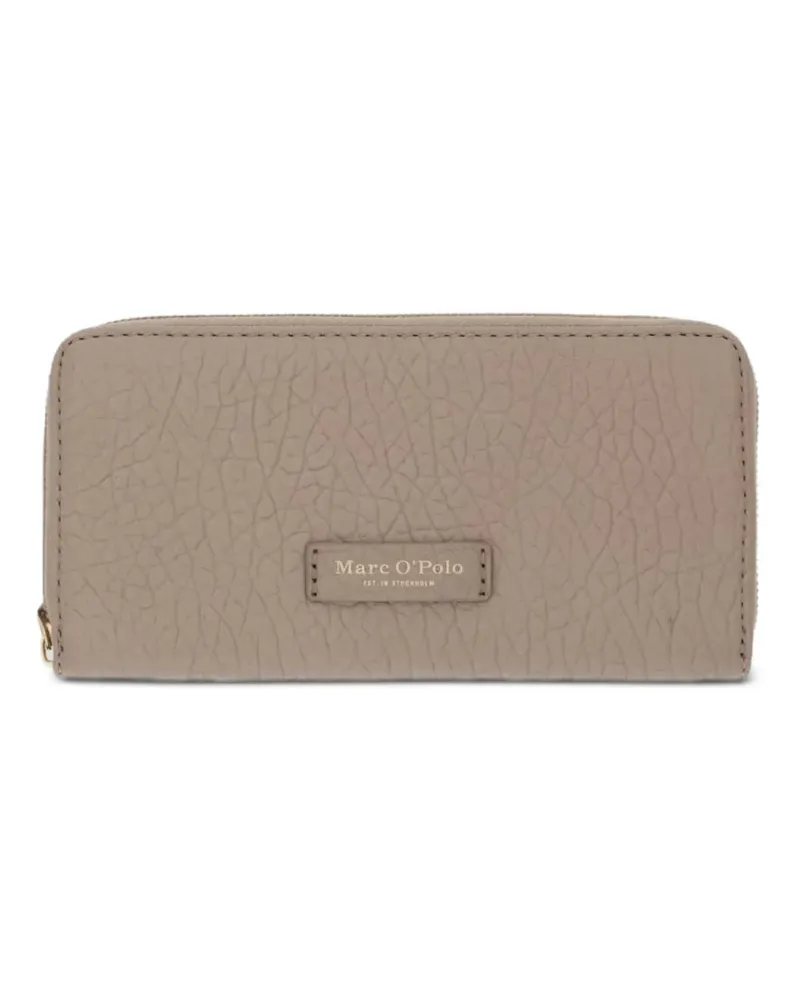 Marc O'Polo logo-patch pebbled-effect wallet - Nude Nude