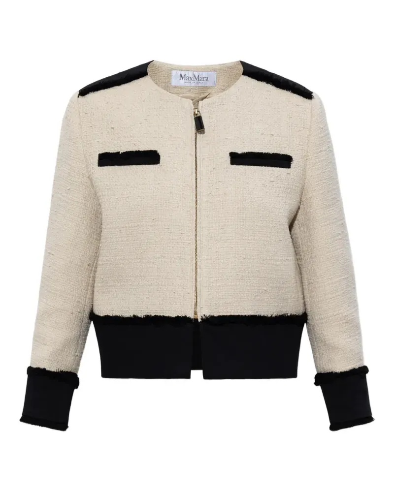 Max Mara Pagaia Jacke mit Fransenbesatz - Nude Nude