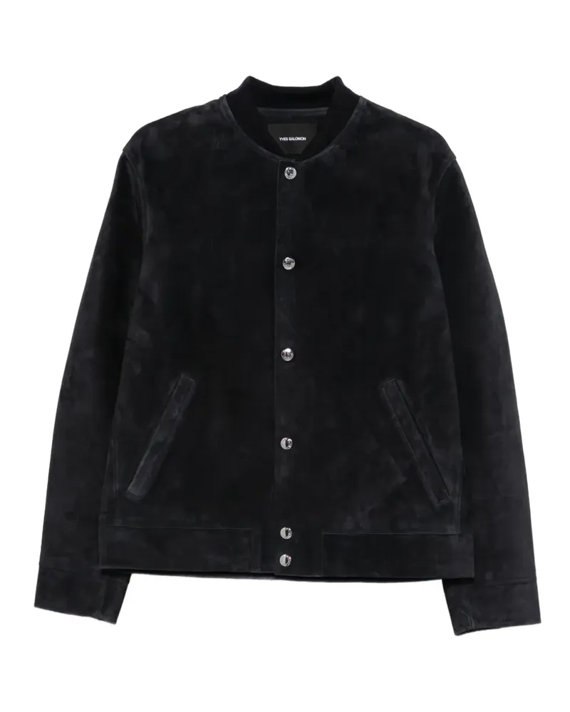 Yves Salomon suede button-fastening jacket - Blau Blau