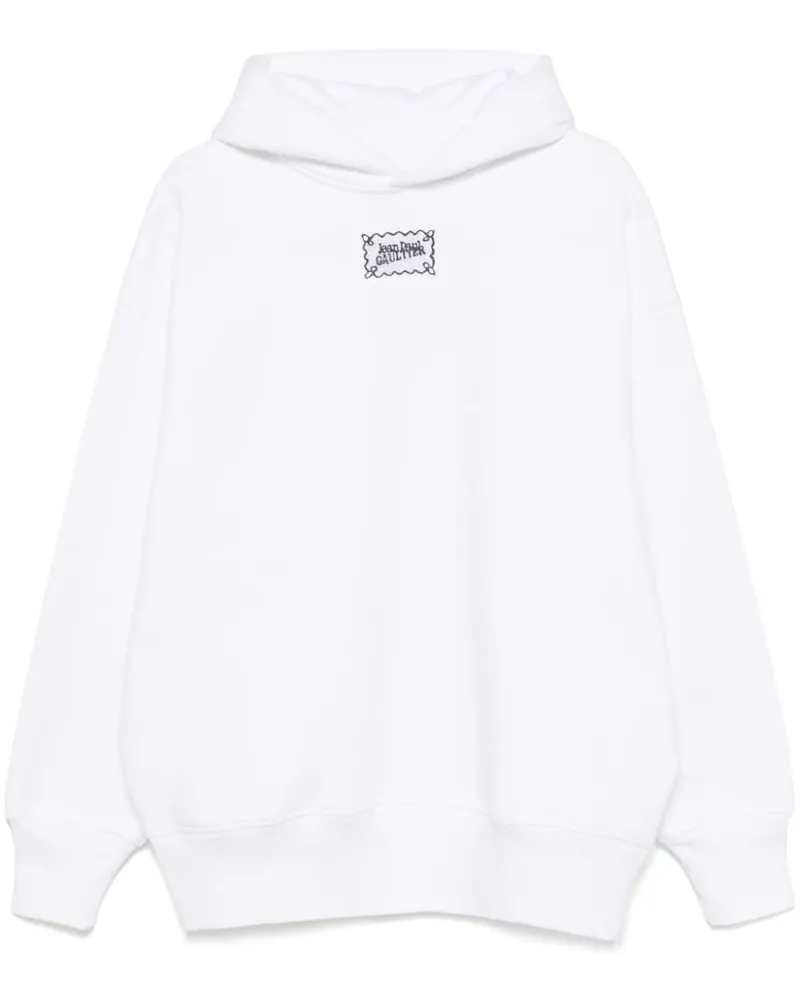 Jean Paul Gaultier Hoodie mit Logo-Print Weiß