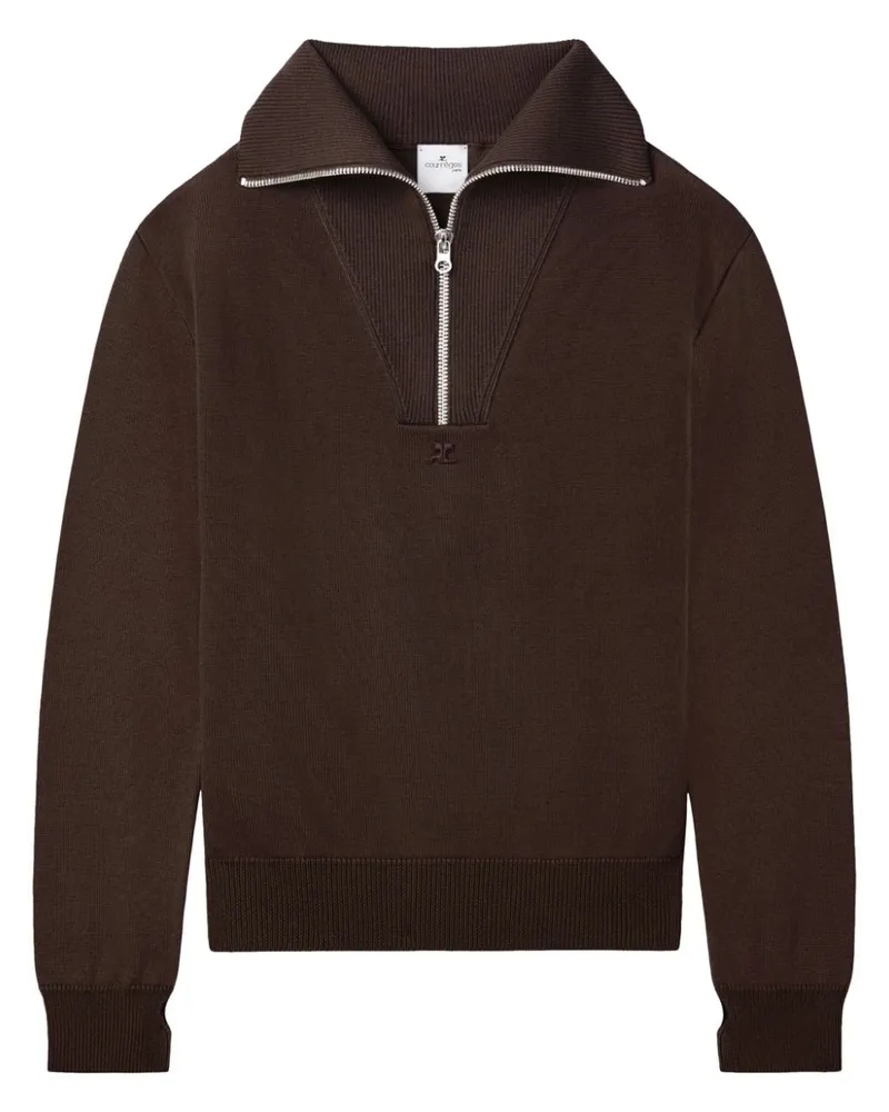 Courrèges Pullover mit Logo-Stickerei - Braun Braun