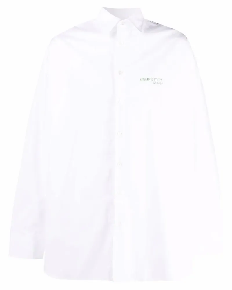Raf Simons Hemd mit Logo-Stickerei - Weiß Weiß