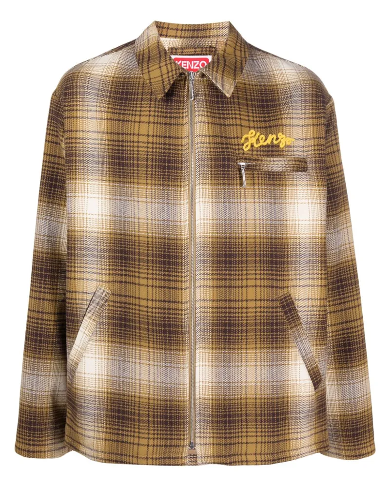 Kenzo Karierte Hemdjacke - Braun Braun