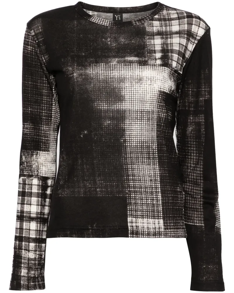 Yohji Yamamoto Pullover mit abstraktem Print - Schwarz Schwarz