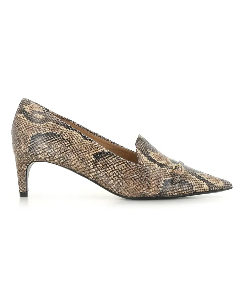 Roberto del Carlo Spitze Amara Pumps mit Schlangeneffekt - Nude Nude