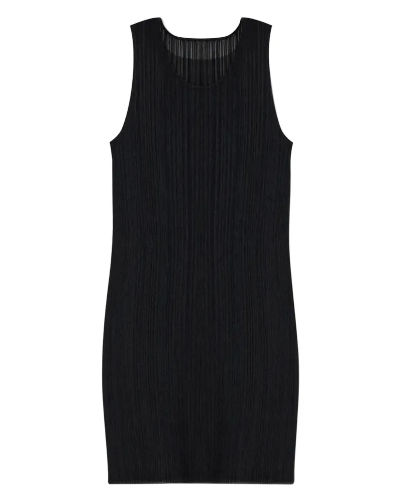 Issey Miyake Plissiertes Minikleid - Schwarz Schwarz