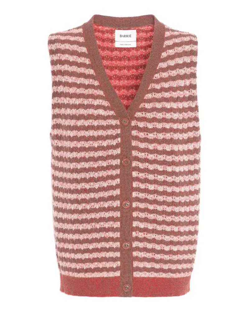 Barrie Gestreifter Cardigan aus Kaschmir - Braun Braun