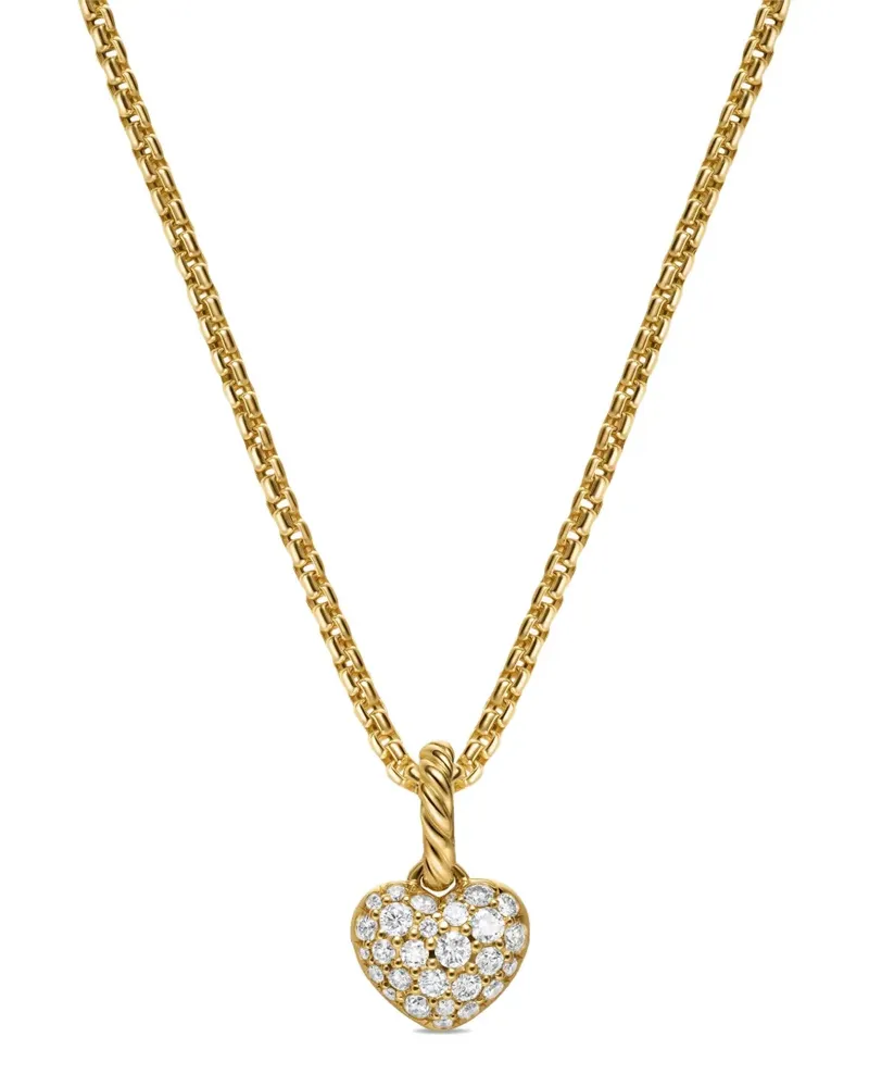 David Yurman 18kt Petite Pavé© Goldhalskette mit Diamanten Gold