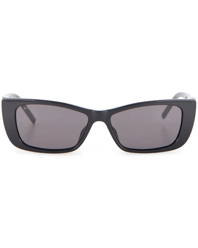 Gucci Sonnenbrille mit eckigem Gestell - Schwarz Schwarz