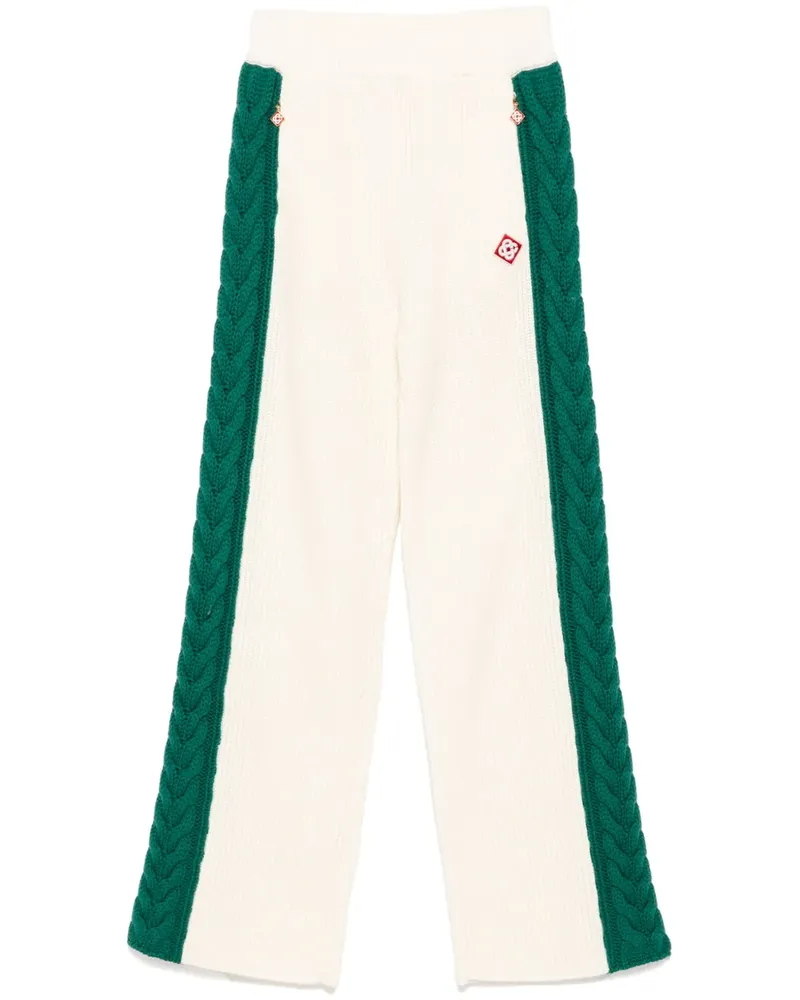 Casablanca Paris Hose mit Zopfmuster - Weiß Weiß