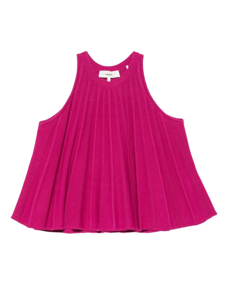 ba&sh Serr pointelle-knit top - Rosa Rosa