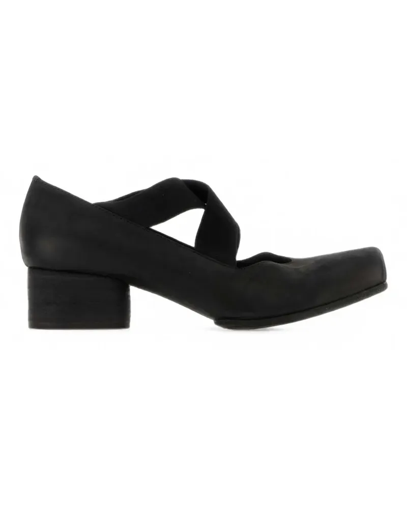 Uma Wang cross-strap leather pumps - Schwarz Schwarz