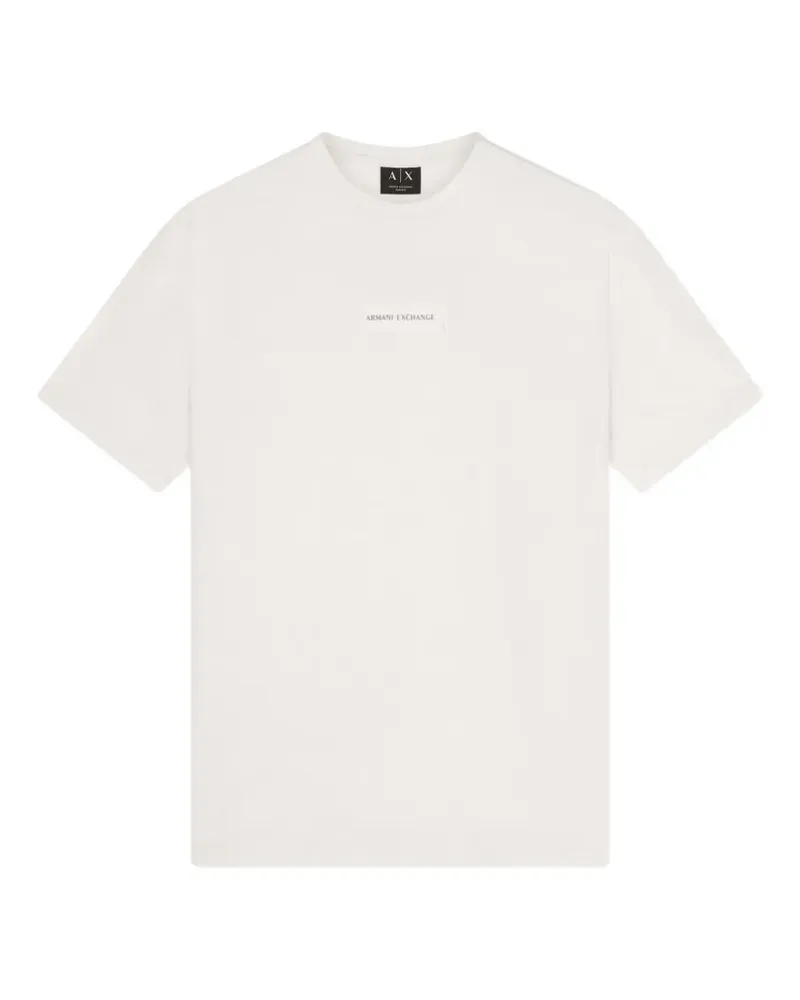 Armani Exchange logo-patch crew-neck cotton T-shirt - Nude Nude