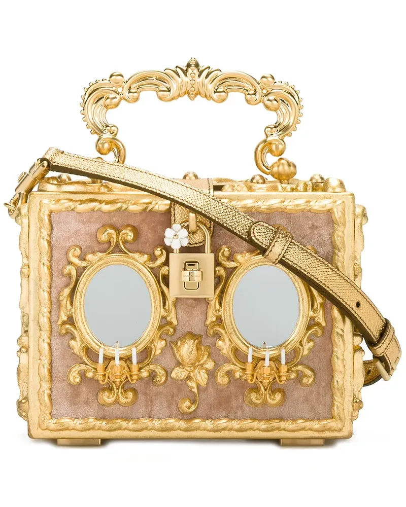 Dolce & Gabbana Box-Clutch mit Barock-Print - Metallic Metallic