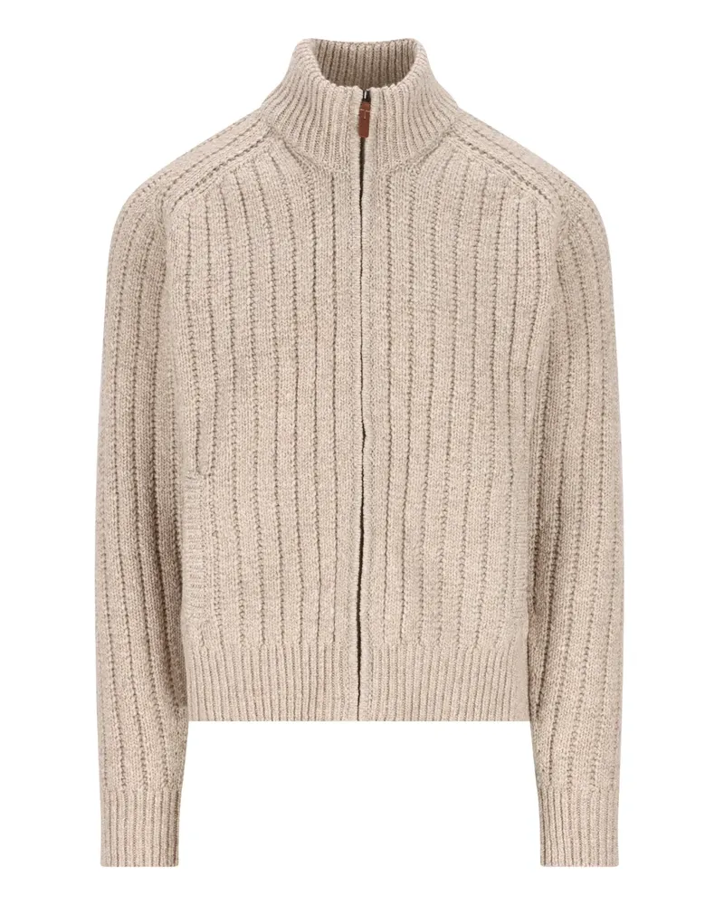 TOD'S Gerippter Cardigan mit Reißverschluss - Nude Nude
