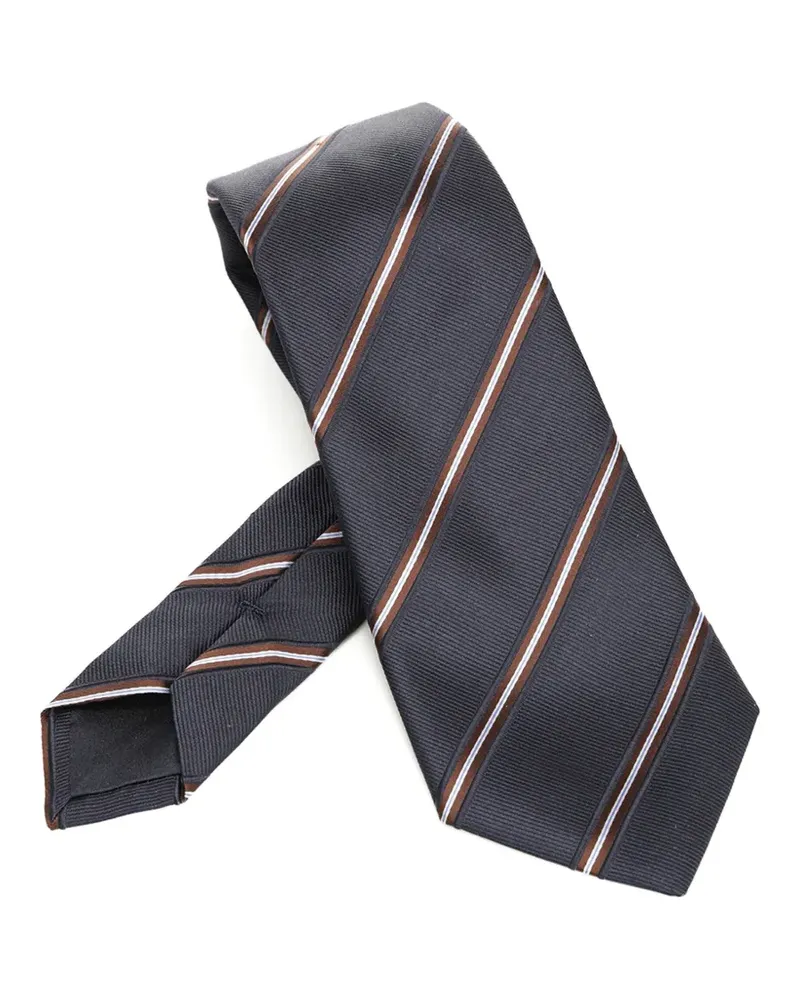 Giorgio Armani Gestreifte Krawatte - Blau Blau