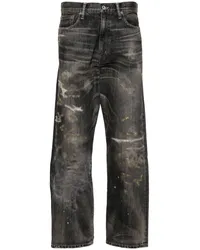 Neighborhood Halbhohe Savage Straight-Leg-Jeans Schwarz