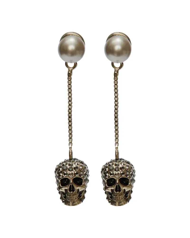 Alexander McQueen skull-drop earrings - Gold Gold