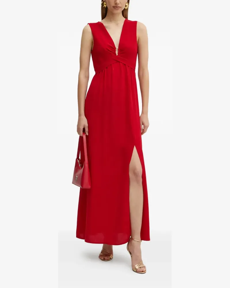 Morgan V-neck side-slit maxi dress - Rot Rot