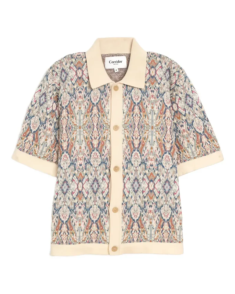 Corridor Trance jacquard-knit shirt - Nude Nude