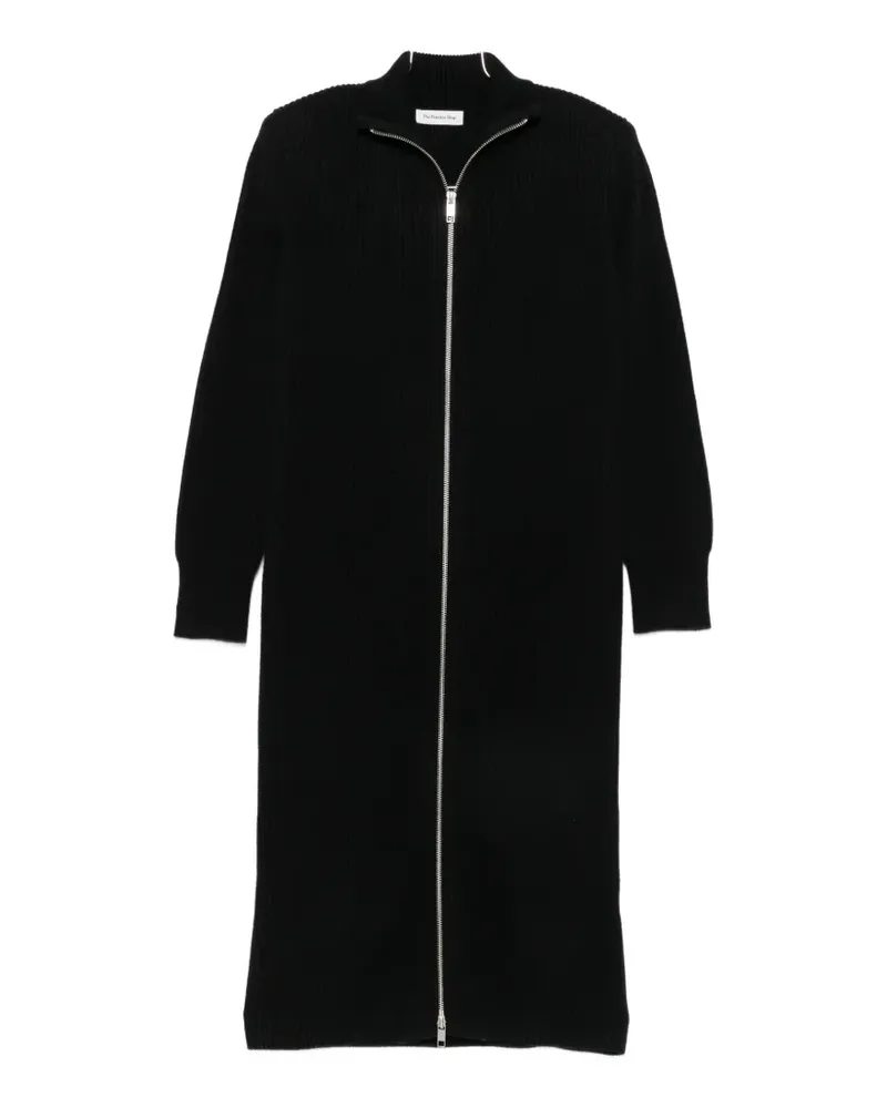FRANKIE Shop ribbed-knit zip-up coat - Schwarz Schwarz