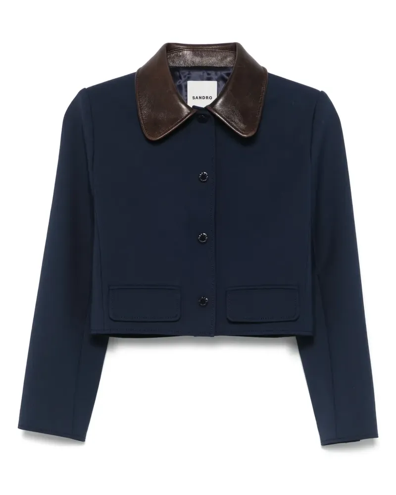 Sandro Jacke mit Kontrastkragen - Blau Blau