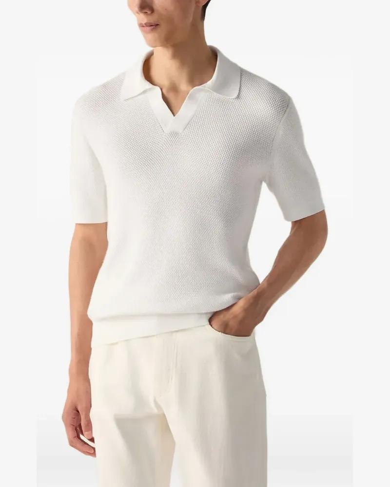 Ermenegildo Zegna Oasi Poloshirt mit V-Ausschnitt - Weiß Weiß