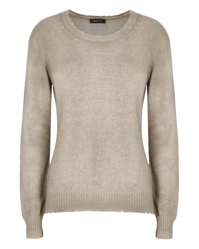 Avant Toi Gerippter Pullover mit rundem Ausschnitt - Nude Nude