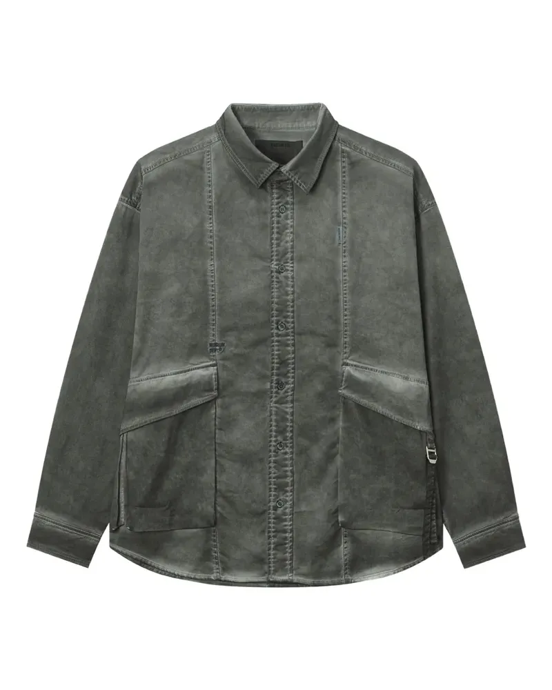 Musium Div. Hemdjacke mit ausgewaschenem Effekt - Grau Grau