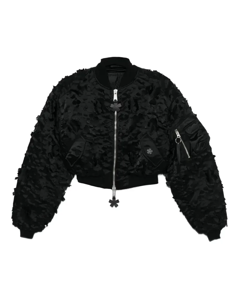 Alpha Industries x Cecile Bahnsen MA-1 Bomberjacke mit Blumenapplikation - Schwarz Schwarz
