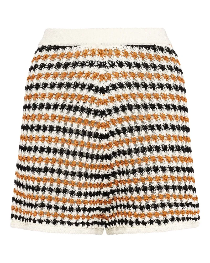 Eres Gehäkelte Disco Shorts mit Streifen - Weiß Weiß