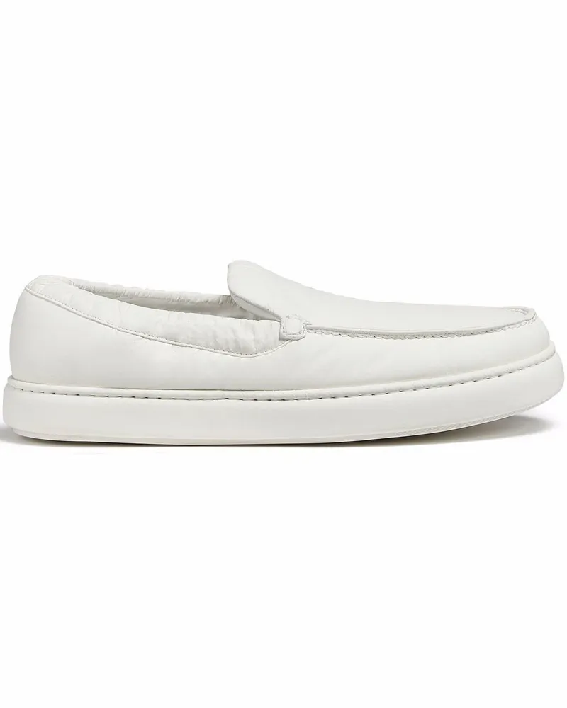 Ermenegildo Zegna Slip-On-Sneakers mit gefütterten Einsätzen Weiß