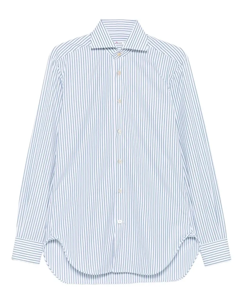 Kiton striped long-sleeved shirt - Weiß Weiß