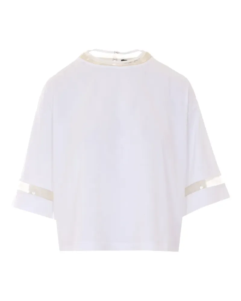Fabiana Filippi Bluse mit Pailletten - Weiß Weiß