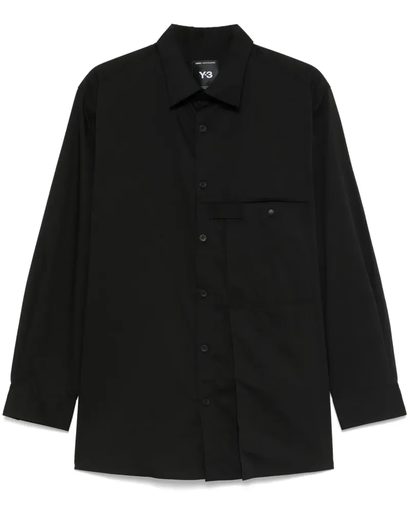 Y-3 Hemd mit Faltentasche - Schwarz Schwarz
