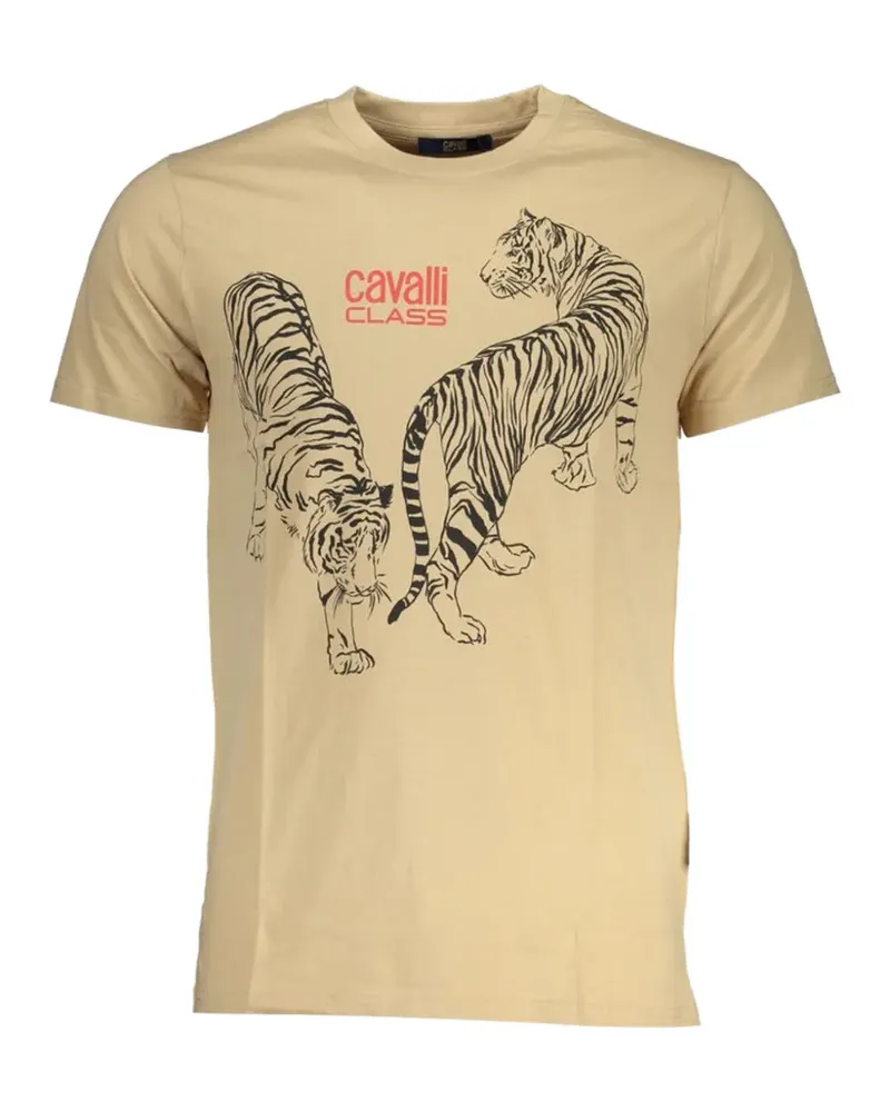 Roberto Cavalli tiger-print T-shirt - Nude Nude