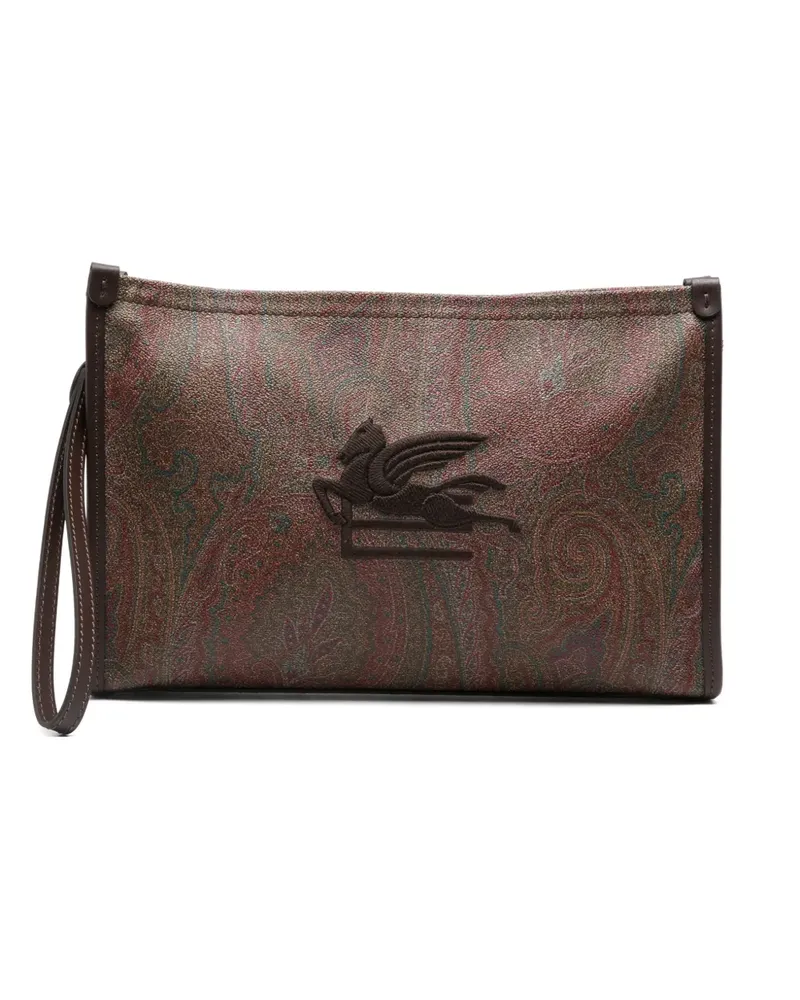 Etro Paisley Pegasus Clutch - Braun Braun
