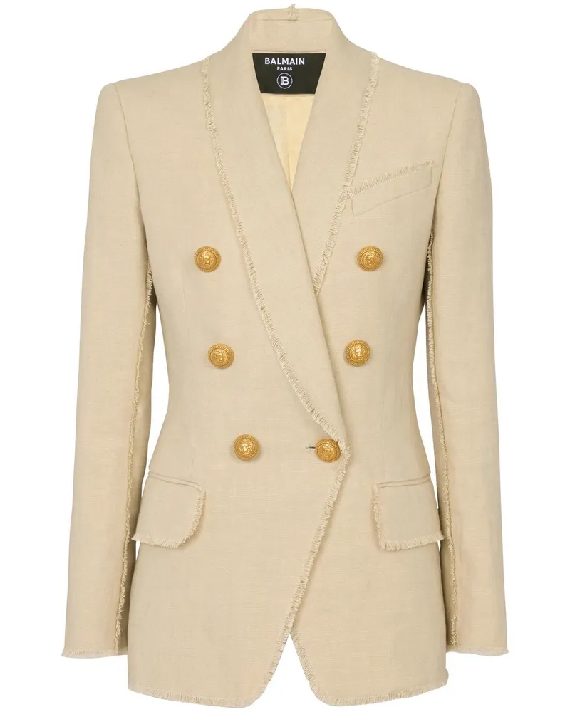 Balmain Doppelreihiger Blazer - Nude Nude