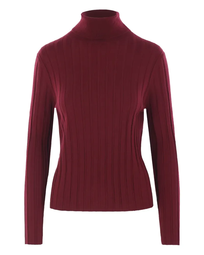 ALLUDE Gerippter Rollkragenpullover - Rot Rot