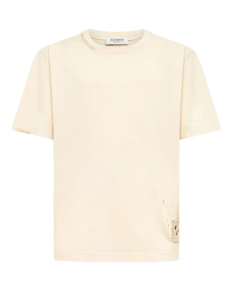 Laneus T-Shirt im Distressed-Look - Nude Nude
