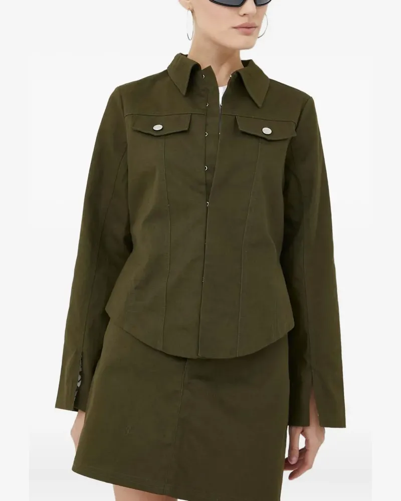 Résumé Taillierte Jacke aus Bio-Baumwolle - Grün Grün