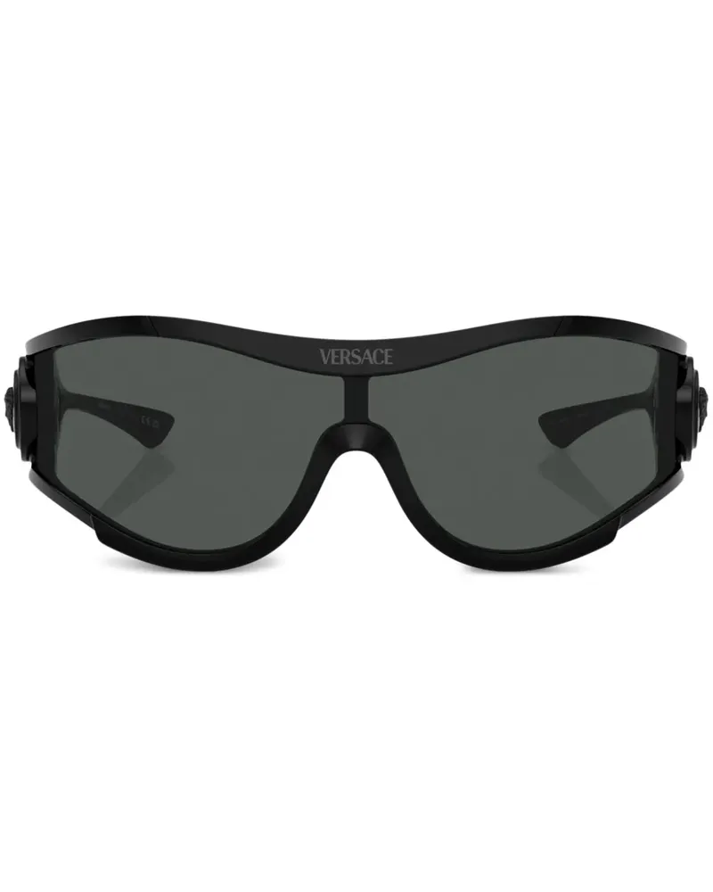 Versace Pilotenbrille mit Medusa-Schild - Schwarz Schwarz