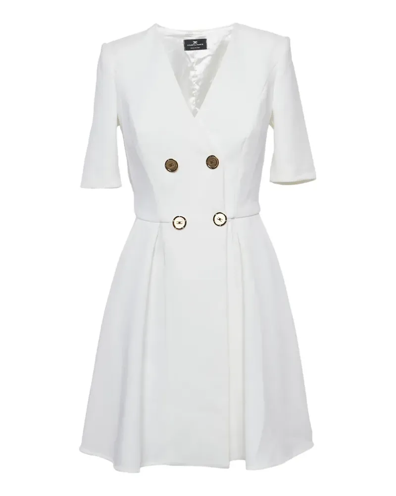 Elisabetta Franchi double-breasted pleated mini dress - Weiß Weiß