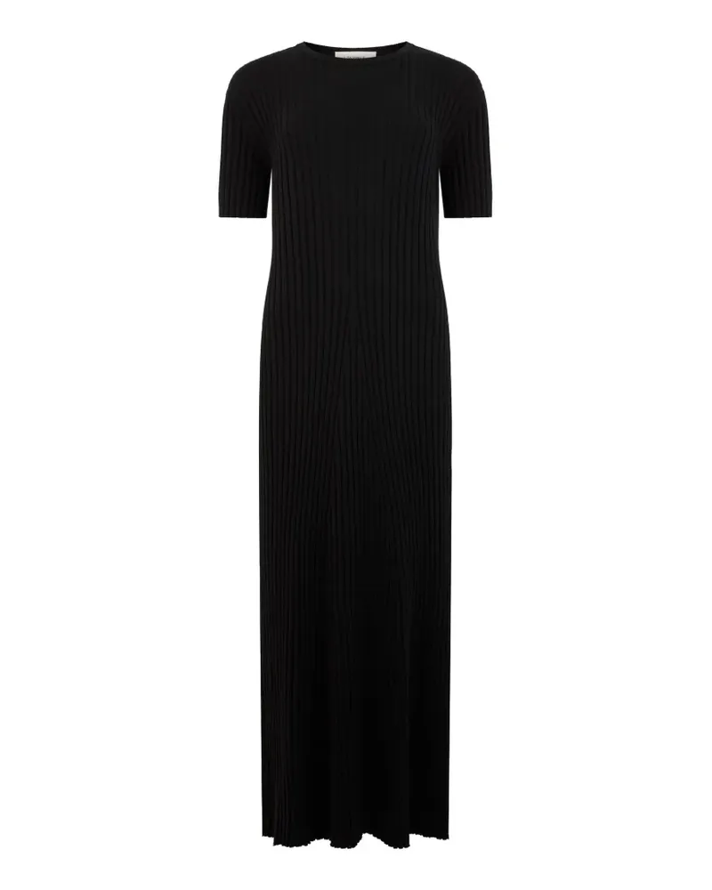 Lisa Yang Geripptes Maxikleid - Schwarz Schwarz
