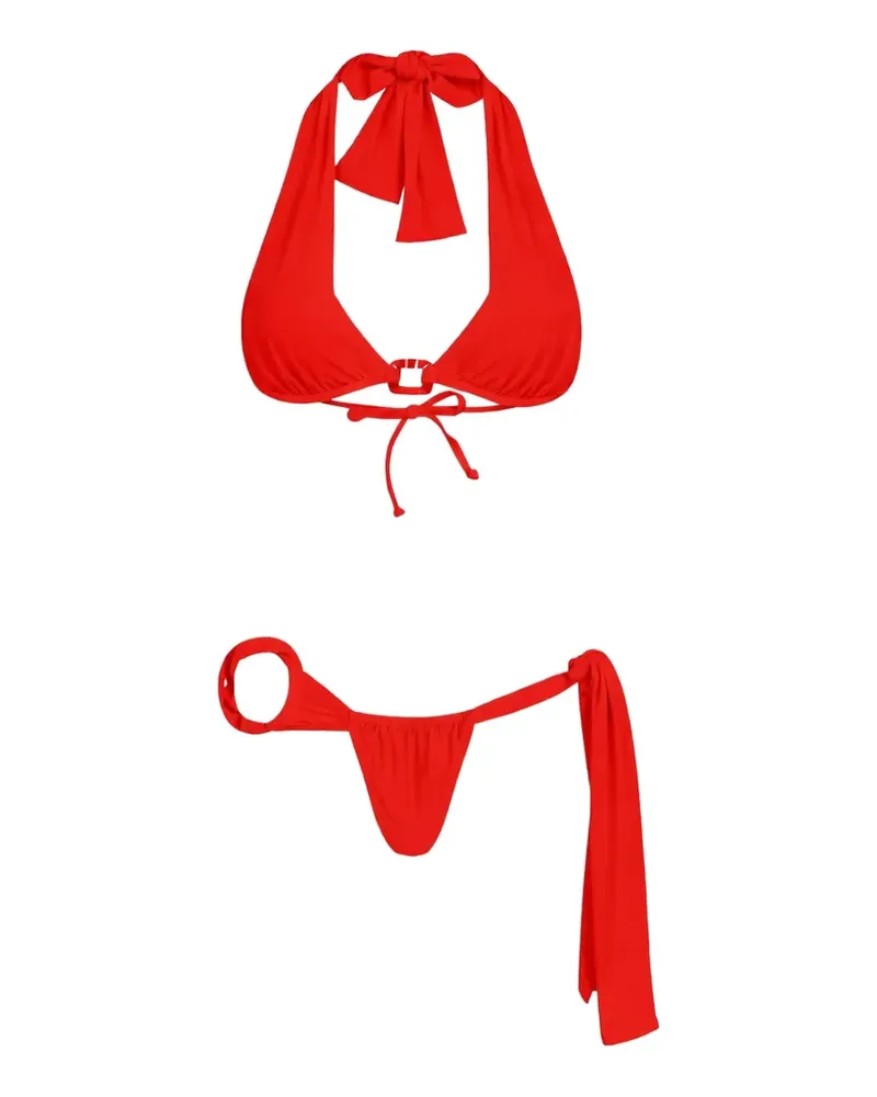 Amir Slama Neckholder-Bikini mit Schleifendetail - Rot Rot
