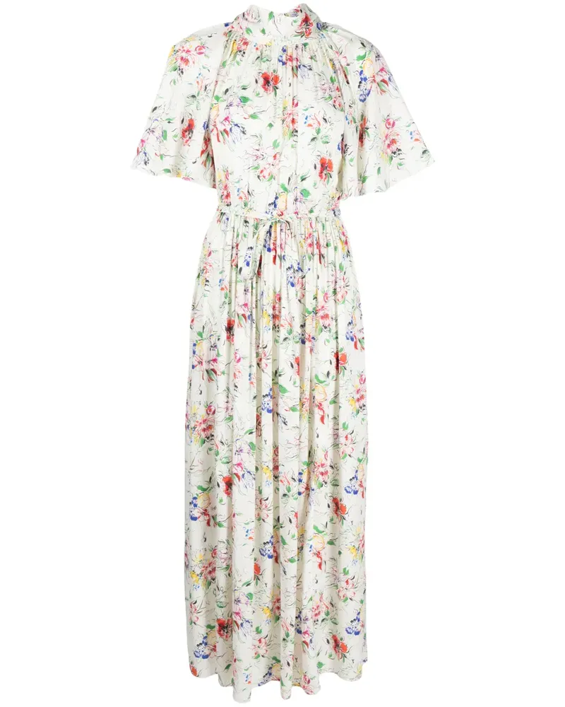 Rosetta Getty Maxikleid mit Blumen-Print - Weiß Weiß