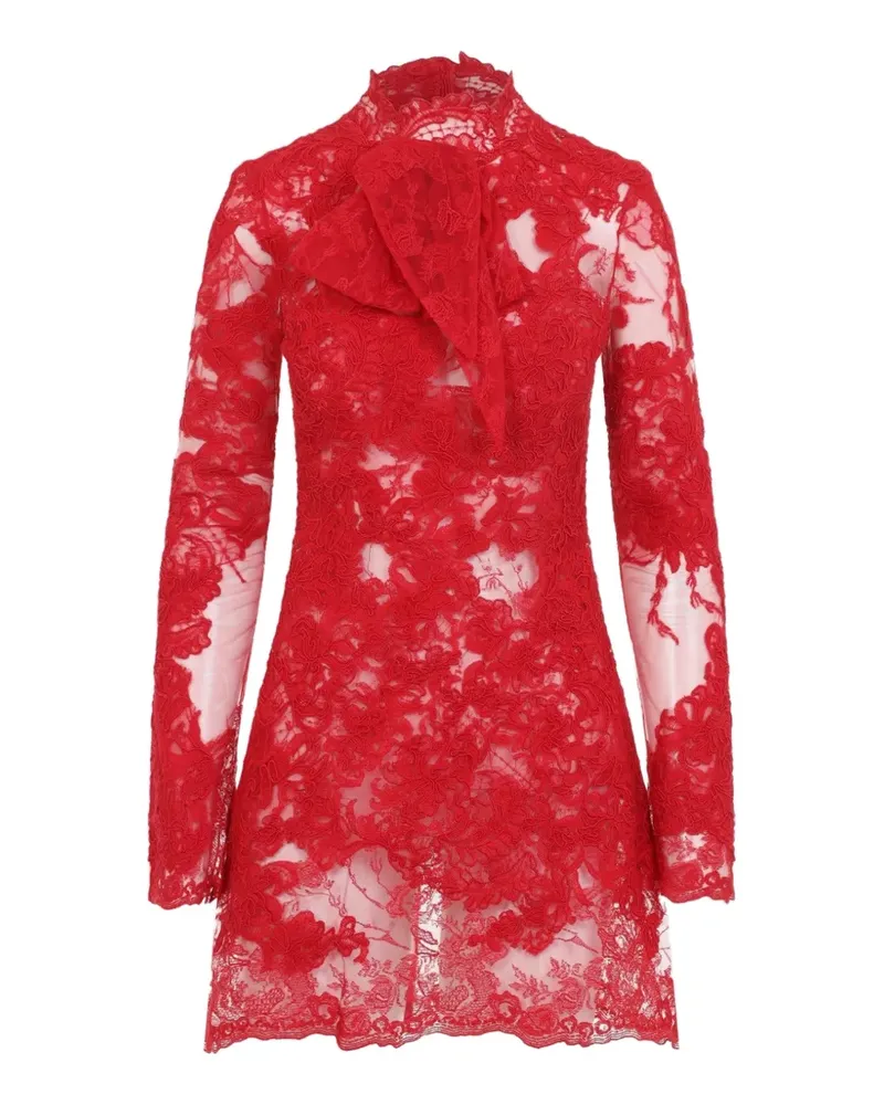 Ermanno Scervino lace bow-detail mini dress - Rot Rot
