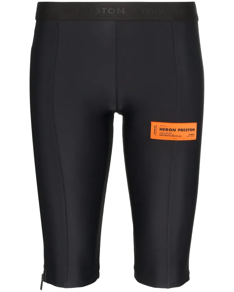 Heron Preston Radlerhose mit Logo-Patch - Schwarz Schwarz