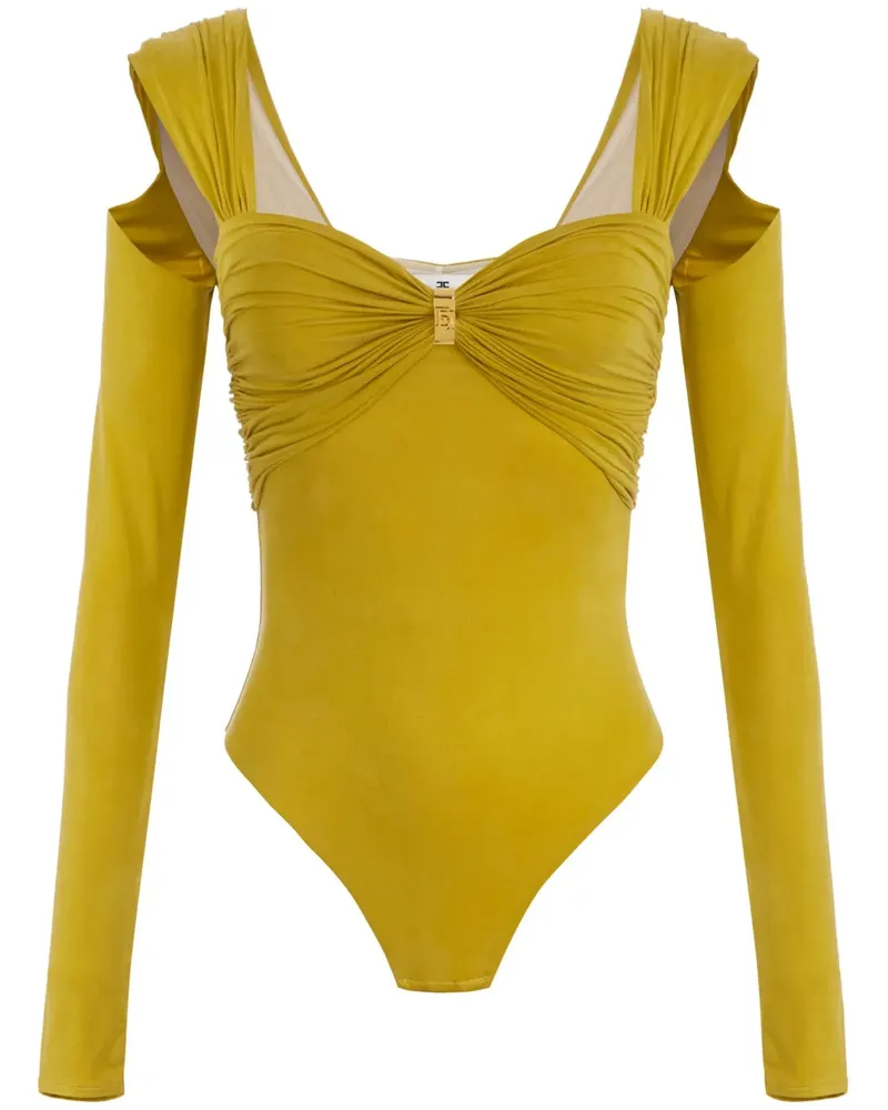 Elisabetta Franchi Body mit Cut-Outs - Gelb Gelb