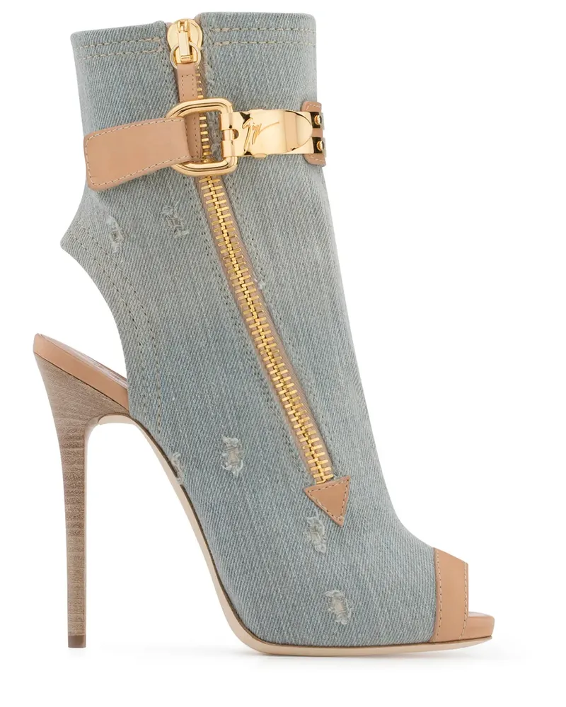 Giuseppe Zanotti Stiefeletten im Distressed-Look - Blau Blau